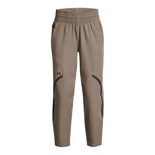 Under Armour Women's Unstoppable Ankle Pants Small Short Taupe Dusk / Black