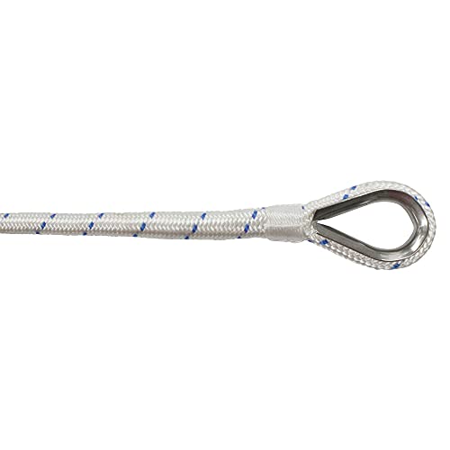 Extreme Max BoatTector Double Braid Nylon Anchor Line 1/2" x 150' White with Blue Tracer