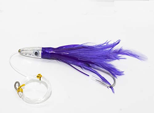 6 Pack Offshore Tuna Lures Set - Rigged Feather Fishing Tackle