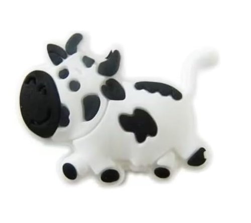 White Cow Cute Animal Shapes Tennis Racket Vibration Dampener Soft Silicon Racket Dampener Cartoon Shape Tennis Racquet Shock Absorbers Tennis Racket for Racquetball