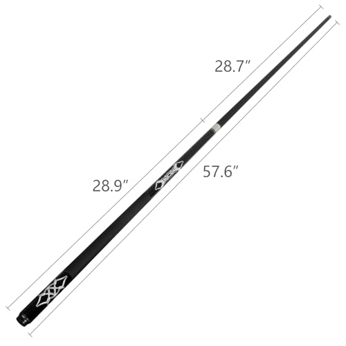 Black Fiberglass Billiard Pool Cue Stick 21oz - Durable Professional Cue