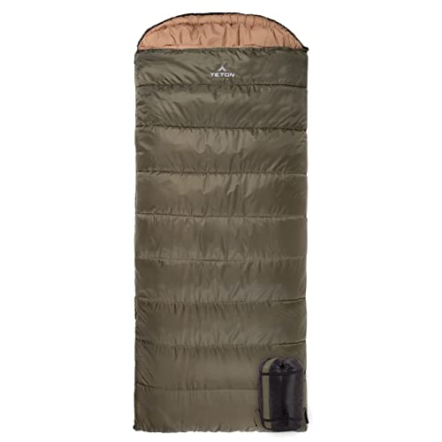 TETON Sports Celsius XL Sleeping Bag Green 20°F - All Weather Adult & Kids Camping
