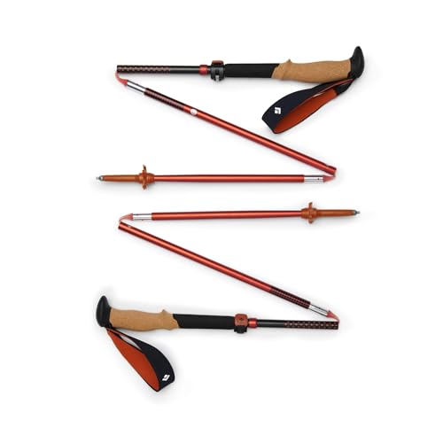 Adjustable Trekking Poles with Natural Cork Grips - Black Octane Variant, 100-125cm