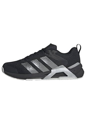 adidas Womens Dropset Control Training Sneakers Black 8.5 Iron & Silver Metallic