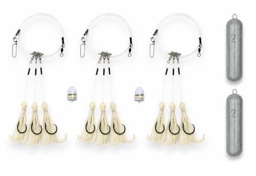 Deep Drop Tilefish Rig Bundle with Lights and Weights for Saltwater Fishing