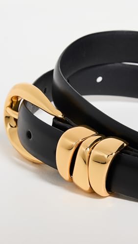 Madewell Women's Chunky Leather Belt with Gold Hardware - Small/True Black