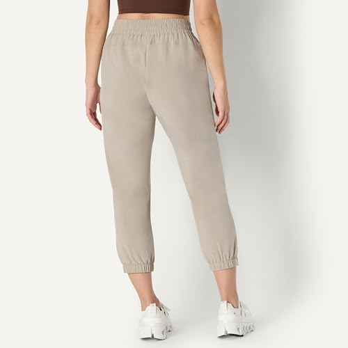 Women's Active Performance Stretch Woven Crop Jogger Pants - Taupe, X-Small