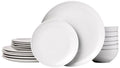 18-Piece White Porcelain Dinnerware Set for 6 - Microwave & Dishwasher Safe