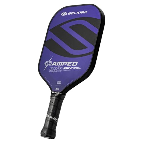 Selkirk Amped Control Pickleball Paddle - Purple Lightweight, Fiberglass Core