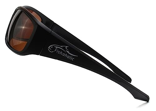 Fishoholic Polarized Bi-Focal Fishing Sunglasses - Black with 2.5x Magnification