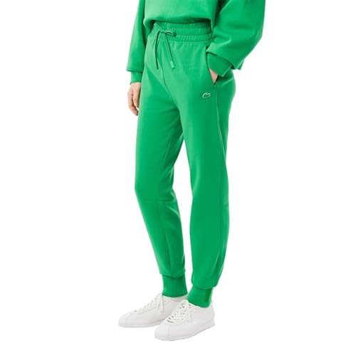 Lacoste Women's Two-Ply Green Trackpants - Calathea Style, Tapered Fit
