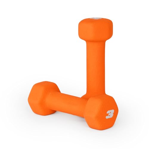 3 lb Neoprene Dumbbell Pair - Color Series, Non-Slip Grip, Hex Design