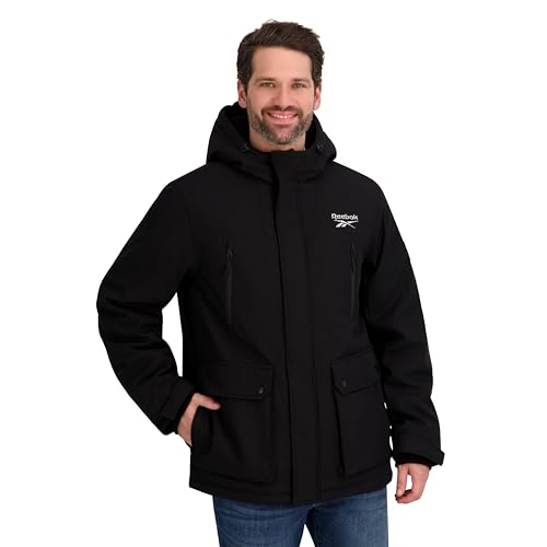 Men's Insulated Softshell Winter Jacket - Large Black