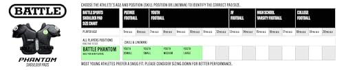 Battle Youth Medium Black Phantom Football Shoulder Pads - Impact Protection