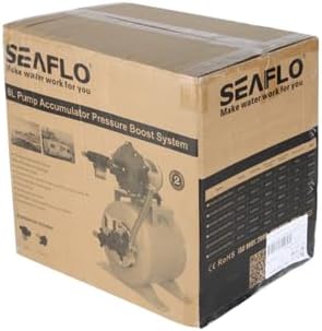 SEAFLO Marine Water Pump - 12V DC 60 PSI 5.5 GPM with 2 Gallon Accumulator Tank | Quiet Operation & 4-Year Warranty