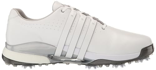 adidas Men's Tour360 24 Golf Shoes 9.5 White Silver Metallic Waterproof
