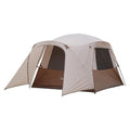 Vidalido Brown 4-Person Waterproof Family Camping Tent with Mesh Doors & Windows