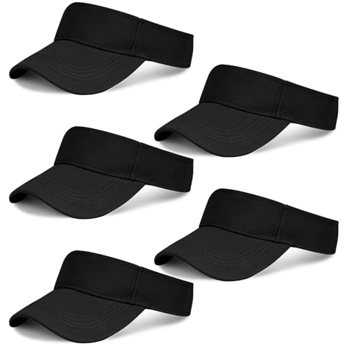 Sport Visor Hat for Women & Men - Adjustable Sun Protection Cap - 5 Pieces