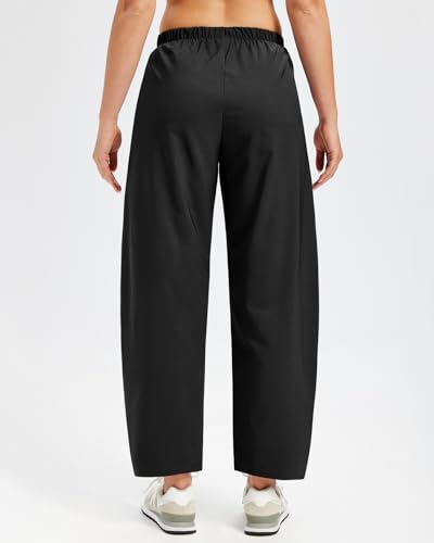 Women's Lightweight Quick Dry Barrel Pants - Black, X-Large - Comfortable Activewear