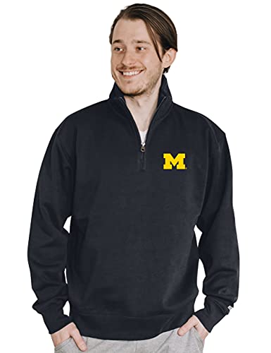 Michigan Wolverines Blue 84 NCAA Men's Quarter Zip Sweatshirt - Large, Team Color