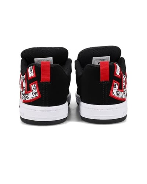 DC Youth Court Graffik Skate Shoe (Little Kid/Big Kid) Black/White/Red