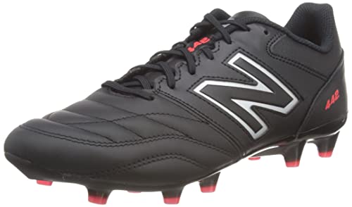 Men's New Balance 442 V2 Team FG Soccer Shoes - Black White Red, Size 10.5