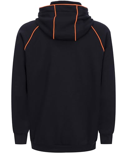 Medium Navy BOCOMAL FR Heavyweight Fleece Hooded Work Jacket with Zipper Front