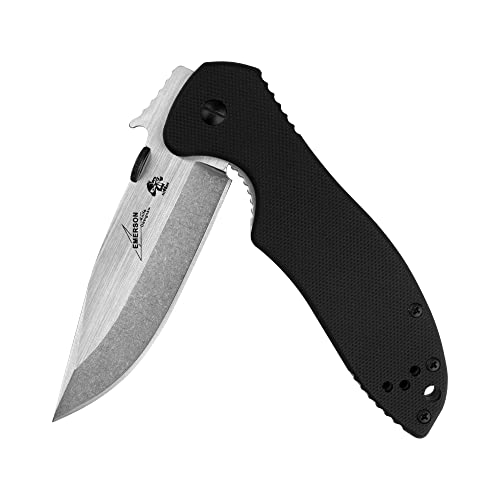 Kershaw Emerson CQC-K Folding Pocket Knife Model 6034d2, D2 Steel, Wave Shaped Feature