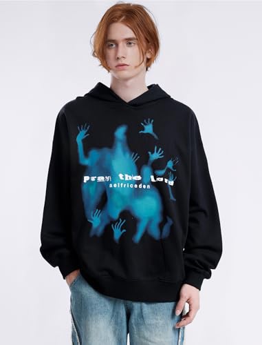 Aelfric Eden Small Black Graphic Oversized Hoodie - Casual Streetwear Sweater