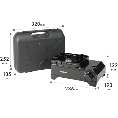Iwatani Cassette Gas Stove Black Made in Japan, Dutch Oven Compatible