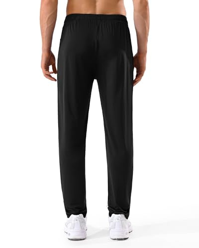 Men's Lightweight Athletic Sweatpants with Zipper Pockets - 5 Pack, 4X-Large, Black/Dark Grey/Light Grey/Navy/Army Green