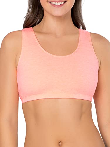 Women's Wireless Cotton Sports Bra - Multipack, Kaleidoscope/White/Punchy Peach 44