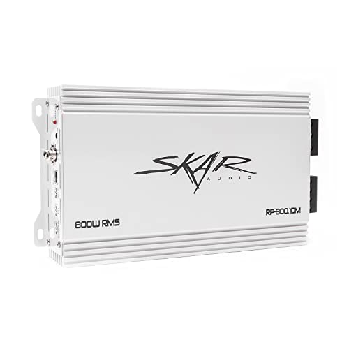 Skar Audio RP-800.1DM 800W Marine Monoblock Class D Subwoofer Amplifier - Waterproof, 1-Ohm Stable
