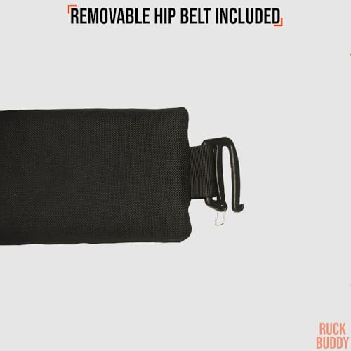 RuckBuddy 25L Weighted Rucking Backpack with Removable Hip Belt & Plate Pockets