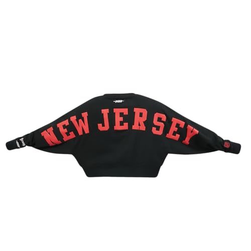 Pro Standard Women's NHL Wingspan Crewneck Sweatshirt - New Jersey Devils, Large, Black
