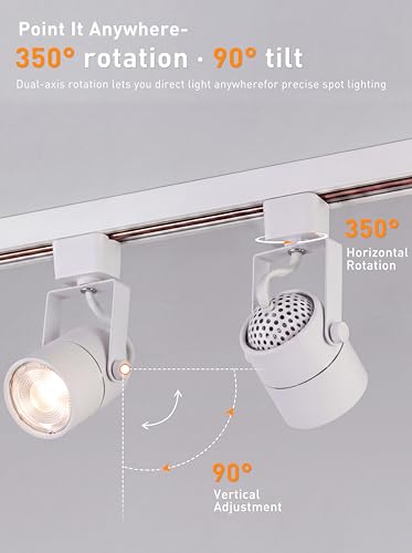White 12 Pack Adjustable H-Type Track Light Heads GU10 Base for Indoor Use