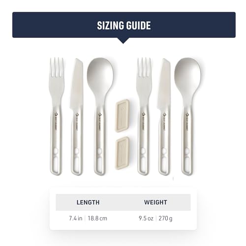 Sea to Summit Detour 2-Person Camping Cutlery Set - Stainless Steel Knives, Forks, Spoons