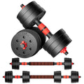 BCBIG Adjustable Dumbbell Set 30lb with Barbell Conversion - Red, Home Gym Equipment