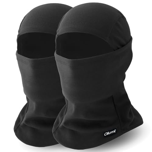 Black Balaclava Ski Mask - One Size Breathable Lightweight Winter Face Cover