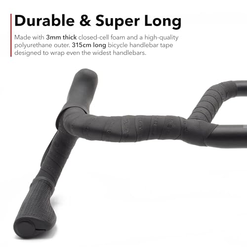Really Long Bike Handlebar Tape - Black, 315cm for Drop Bars