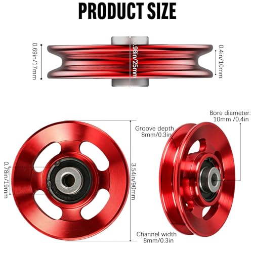 Premium 12-Piece 90mm Aluminum Pulley Wheel Set for Cable Machines & Home Gyms