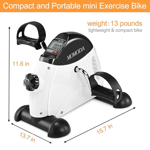Mini Exercise Bike for Legs and Arms - Under Desk Pedal Exerciser with LCD Monitor