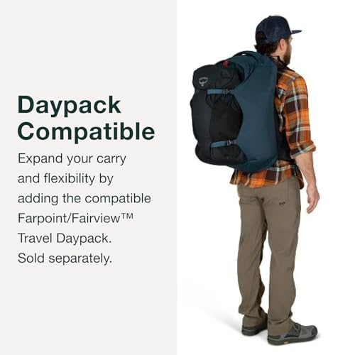 Travel Backpack 40L Men's Lightweight Durable Carry-On Bag - Black