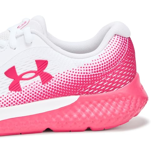 Under Armour Women's Charged Rogue 4 Running Shoes - White & Shaded Fuchsia, Size 6