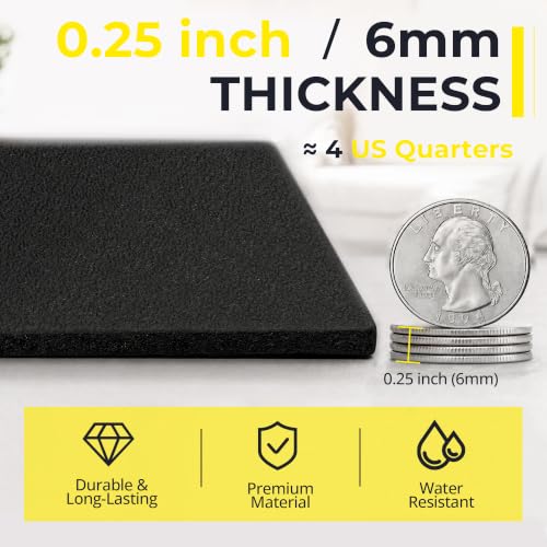 HULKFIT 1/4-Inch High Density Equipment Floor Mat - 96 x 48 Inches Non-Slip Gym Protection Pad