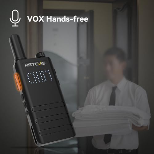 Retevis B3H Walkie Talkies with Earpiece and Hidden Display - Compact 2-Way Radio RT22 V3.0