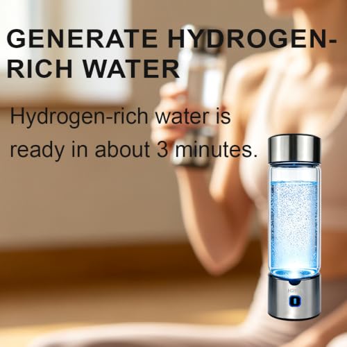 Hydrogen Water Bottle Generator 460ml Portable Silver Electrolysis Machine