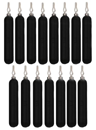 Drop Shot Weights for Bass Fishing - Skinny Pencil Sinkers 3/4 Oz Black 15-Pack