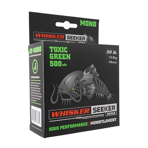 High-Vis Mono Catfishing Line - Green, 20lb, 500yds — Ultra-Thin, Bright Visibility