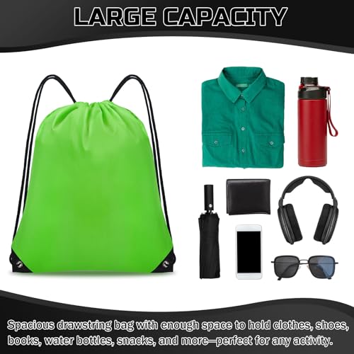 Multicolor Drawstring Backpack Bulk 60 pcs Gym Bags for Sports & Travel